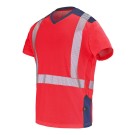 T-SHIRT HAUTE VISIBILITÉ MANCHES COURTES FLUO SAFE XP ROUGE FLUO/MARINE