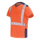 T-SHIRT HAUTE VISIBILITÉ MANCHES COURTES FLUO SAFE XP ORANGE FLUO/MARINE T. 4XL