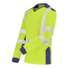 T-SHIRT HAUTE VISIBILITÉ MANCHES LONGUES FLUO SAFE XP JAUNE FLUO/MARINE T. 4XL