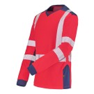 T-SHIRT HAUTE VISIBILITÉ MANCHES LONGUES FLUO SAFE XP ROUGE FLUO/MARINE