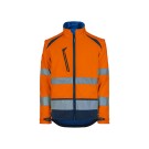 VESTE RÉFLÉCHISSANTE HOMME/FEMME SOFTSHELL LONG LIFE ORANGE FLUO/MARINE 