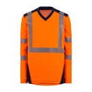 TEE-SHIRT HAUTE VISIBILITÉ MANCHES LONGUES JAKARTA ORANGE FLUO/MARINE