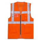 GILET HAUTE VISIBILITÉ SAFARI LED ORANGE FLUO