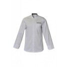 VESTE DE CUISINE HOMME/FEMME FLORENT MANCHES LONGUES GRIS/PISTACHE