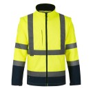 BLOUSON HAUTE VISIBILITÉ SOFTSHELL ZOE JAUNE FLUO/MARINE