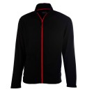 VESTE MICROPOLAIRE DE TRAVAIL HOMME ARTIC NOIR/ZIP ROUGE