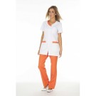 TUNIQUE INFIRMIÈRE FEMME VALENTINE BLANC/CORAIL 