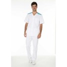 TUNIQUE INFIRMIER HOMME VALENTIN BLANC/LAGON 