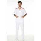 TUNIQUE INFIRMIER HOMME VALENTIN BLANC/CORAIL