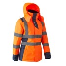 PARKA HAUTE VISIBILITÉ FEMME HORA ORANGE FLUO/MARINE 