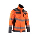 VESTE RÉFLÉCHISSANTE HOMME/FEMME COL MONTANT CANDELA ORANGE FLUO/GRIS ACIER T. 8