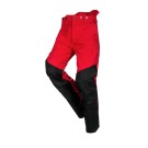 PANTALON BUCHERON ANTI-COUPURE TRONCONNEUSE FLEX ROUGE/JAUNE FLUO 