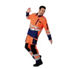 PANTALON RÉFLÉCHISSANT HOMME/FEMME ROADY EJ 82 CM ORANGE FLUO/MARINE 