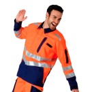 VESTE RÉFLÉCHISSANTE HOMME/FEMME ROADY ORANGE FLUO/MARINE 