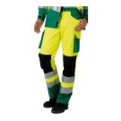 PANTALON RÉFLÉCHISSANT HOMME/FEMME RENFORTS GENOUX ROADY EJ 75 CM JAUNE FLUO/VERT AMAZONIE