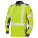 POLO HAUTE VISIBILITÉ LAPILLI JAUNE FLUO/MARINE 