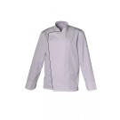 VESTE DE CUISINE MANCHES LONGUES MARC BLANC/NOIR