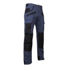 PANTALON DE TRAVAIL HOMME/FEMME AVEC GENOUILLERES AUTHENTIC BRIQUET BLEU FONCE/NOIR