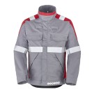 BLOUSON MUTLIRISQUE BICOLORE GRIS ACIER/ROUGE