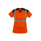 TEE-SHIRT HAUTE VISIBILITE BAHIA ORANGE FLUO/MARINE 