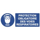 PANNEAU SIGNALÉTIQUE PVC RECTANGLE 330 x 200 mm PROTECTION OBLIGATOIRE DES VOIES RESPIRATOIRES