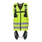 HARNAIS DE SÉCURITÉ GILET MULTIPOCHES HAUTE VISIBILITE JAUNE FLUO