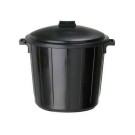 POUBELLE PLASTIQUE COUVERCLE NOIR 75 L