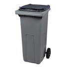 CONTENEUR POUBELLE PLASTIQUE 2 ROUES GRIS 120 LITRES