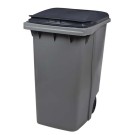 CONTENEUR POUBELLE PLASTIQUE 2 ROUES GRIS 340 L