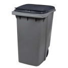 CONTENEUR POUBELLE PLASTIQUE 2 ROUES GRIS 340 LITRES