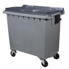 CONTENEUR POUBELLE PLASTIQUE 4 ROUES GRIS 770 L