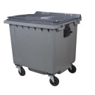 CONTENEUR POUBELLE PLASTIQUE 4 ROUES GRIS 1000 L
