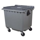 CONTENEUR POUBELLE PLASTIQUE 4 ROUES GRIS 1000 LITRES