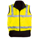 GILET DOUBLE POLAIRE HAUTE VISIBILITÉ HI-WAY JAUNE FLUO/NOIR