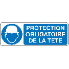 PANNEAU SIGNALÉTIQUE PVC RECTANGLE 330 X 220 MM PROTECTION OBLIGATOIRE DE LA TÊTE
