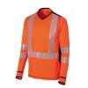 T-SHIRT HAUTE VISIBILITÉ ML LUK LIGHT ORANGE FLUO/MARINE